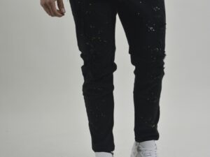 Jean mom negro salpicado