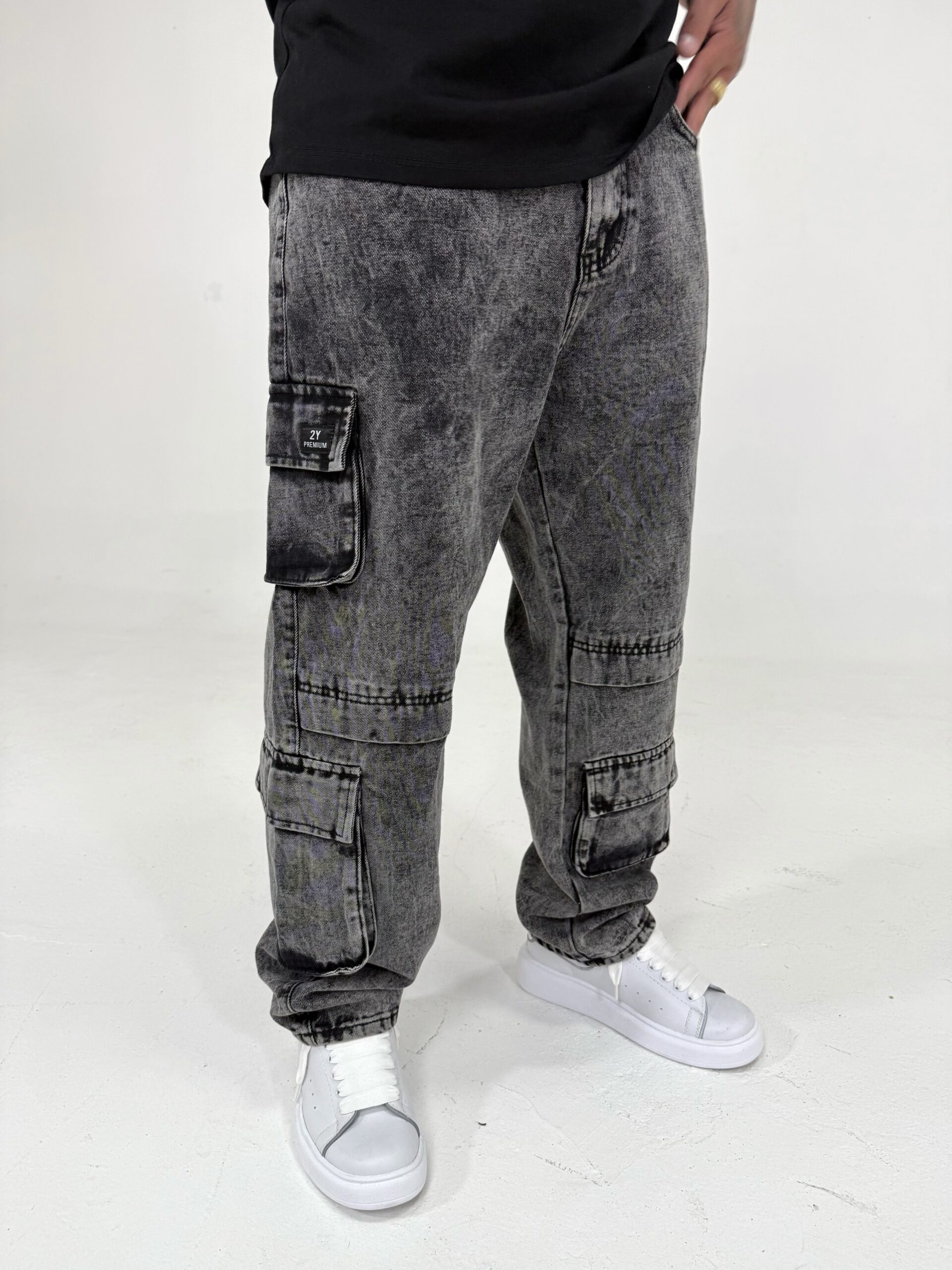 Jean cargo gris