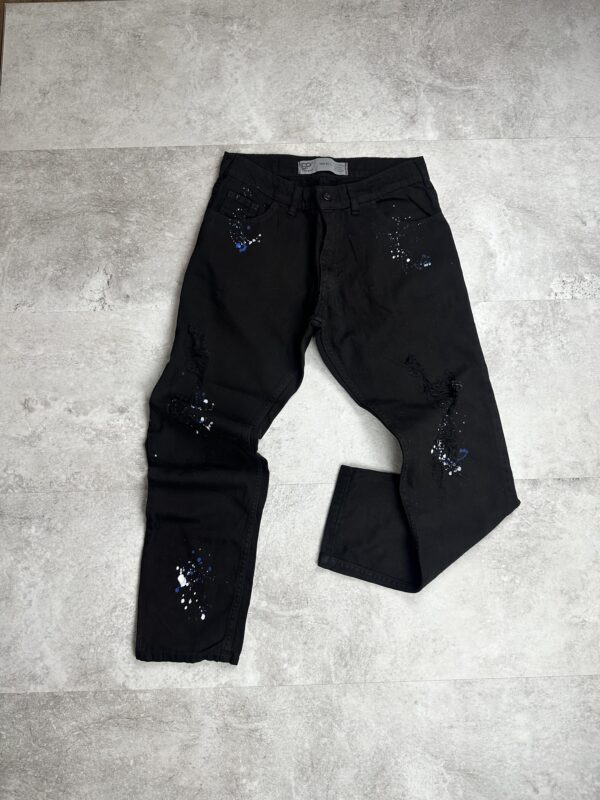 Denim mom negro c/azul
